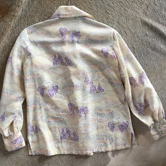 Vintage print Western Button Down Blouse - Picture 3 of 3